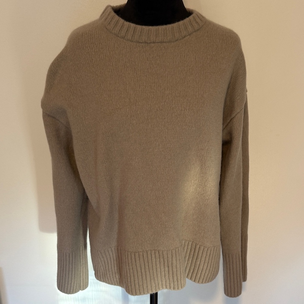 H&M Women's Taupe Crew Neck Sweater cashmere and wool blend